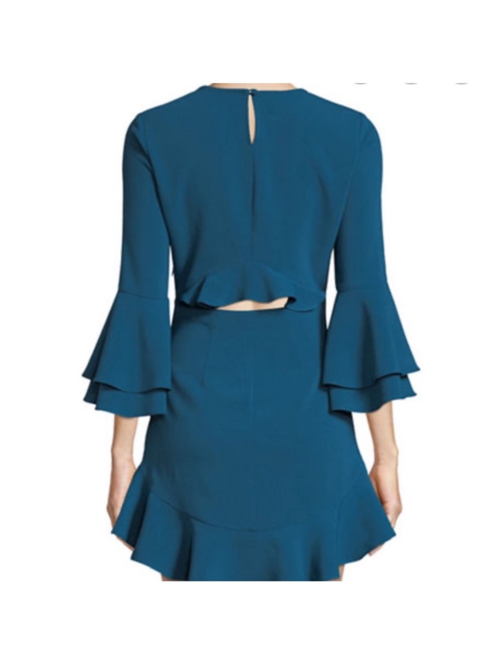 Likely Sammy Flouncy Blue Teal Mini Ruffle Cocktail Dress Size 4